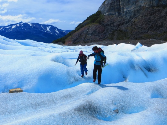 Perito Moreno Glacier - Rodora getting a helping hand with a big gap